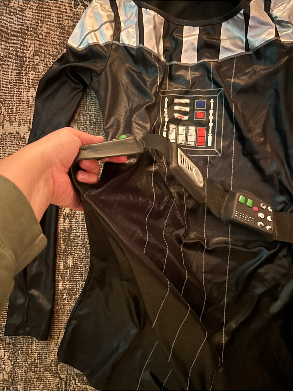 Star Wars Official Branded Darth Vader Mini Dress Costume with Utility Belt - Picture 2 of 3